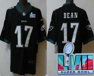 Men & Women & Youth Philadelphia Eagles #17 Nakobe Dean Limited Black Super Bowl LVII Vapor Jersey